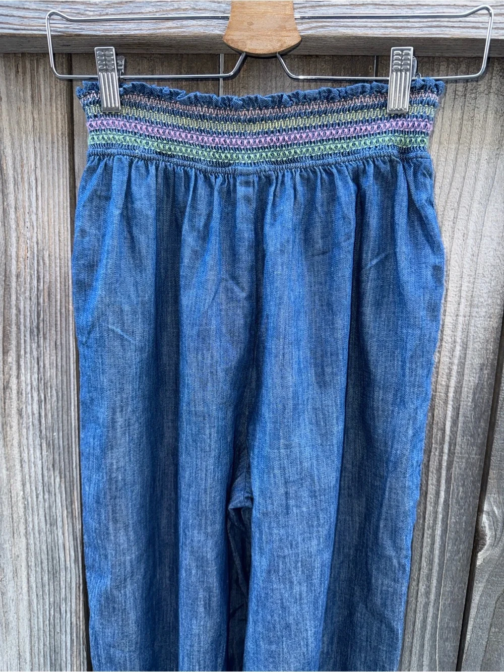 Zimmermann Denim Shirred Tallow Jeans Size 12